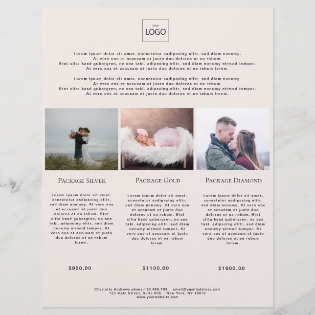 Kundenspezifischer Foto Preislisten Flyer (Front)