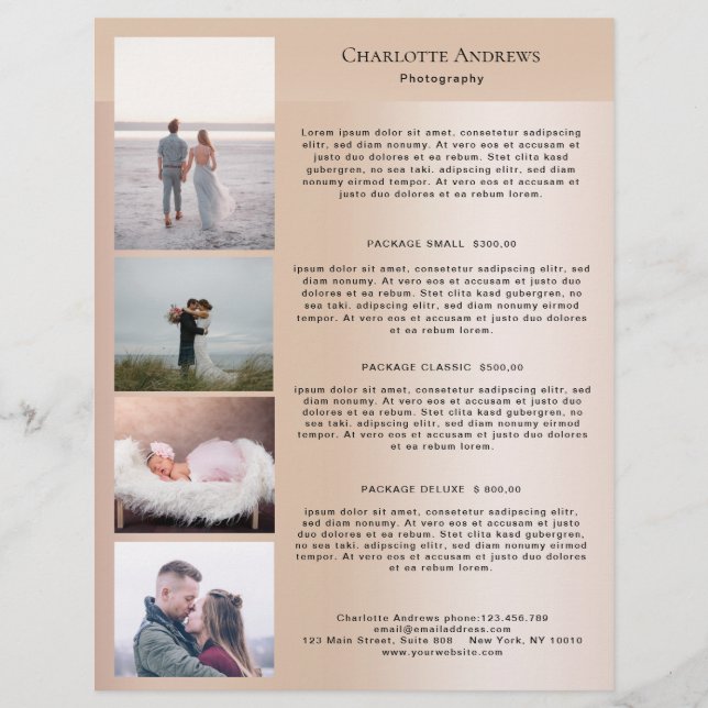 Kundenspezifischer Foto Preislisten Flyer (Front)