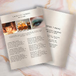 Kundenspezifischer Foto Preislisten Salon Flyer<br><div class="desc">Kundenspezifischer Foto - Preislisten - Flyer. Personalisiere dein Produkt in Minuten. Über "weiteres personalisieren" können Schriftart,  Schriftgröße,  Position und die Farbe geändert werden. Perfekt für Fotografen; Wellness,  Massage,  Beauty und alle anderen Serviceleistungen.</div>