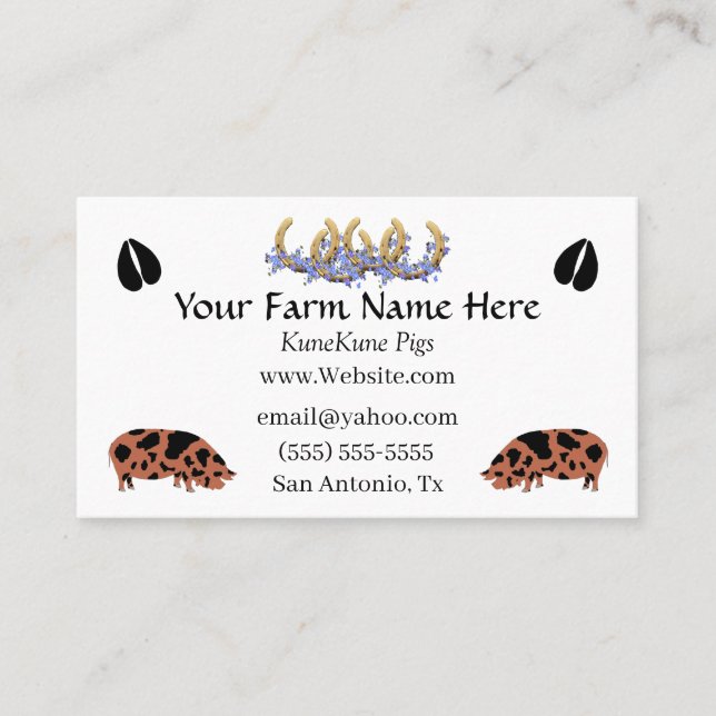 KuneKune Pig Business Card (Front)