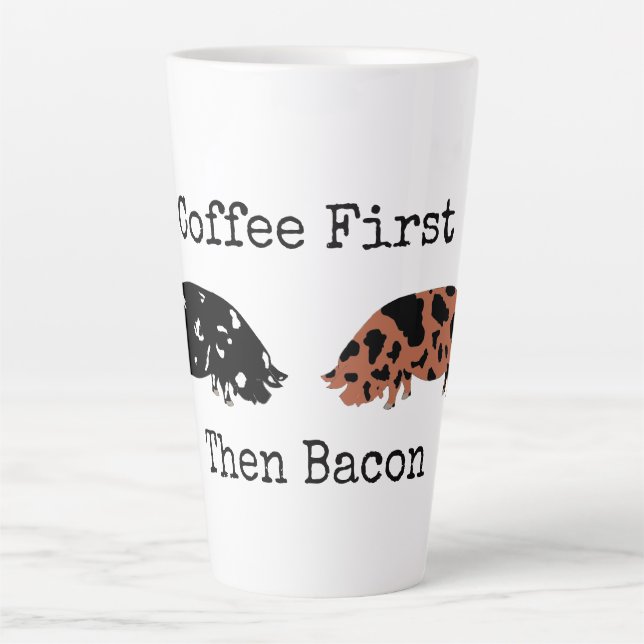 KuneKune Pig - Coffee First, Then Bacon Latte Mug (Front)