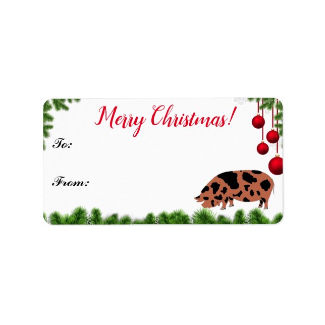 KuneKune Pig Farm Christmas Gift Tag (Front)