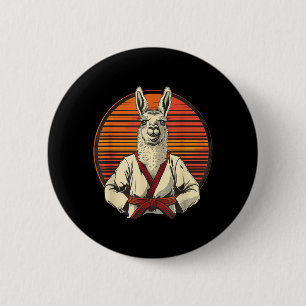 Kung Fu Alpaca Sunset Judo Jiu-Jitsu Martial Arts 6 Cm Round Badge