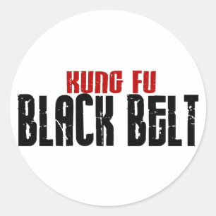 Kung Fu Black Belt Karate Classic Round Sticker