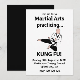 Kung Fu Black Belt Martial Arts Invitation