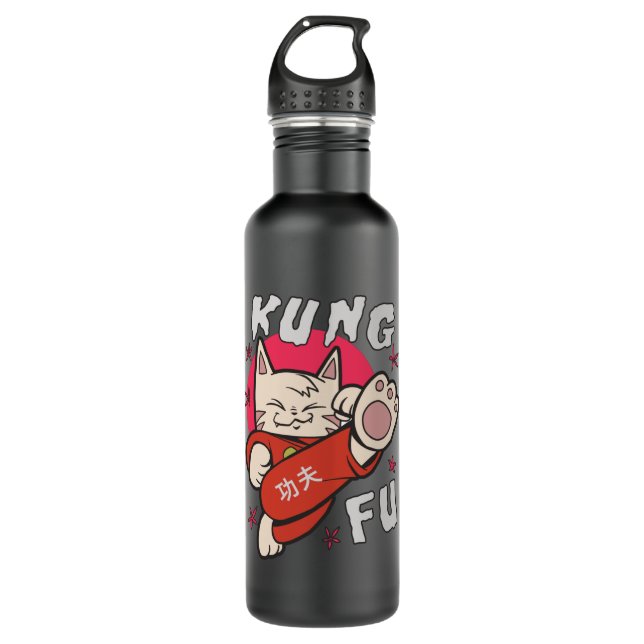 Kung Fu Cat 710 Ml Water Bottle (Front)