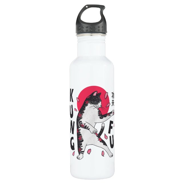 Kung Fu Cat 710 Ml Water Bottle (Front)