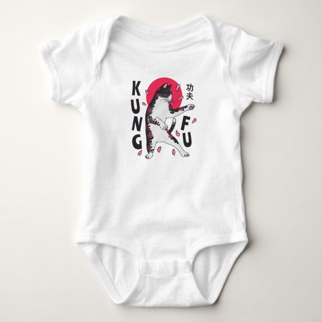 Kung Fu Cat Baby Bodysuit (Front)