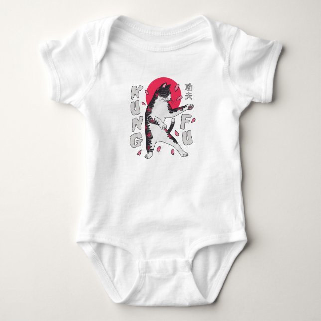 Kung Fu Cat Baby Bodysuit (Front)