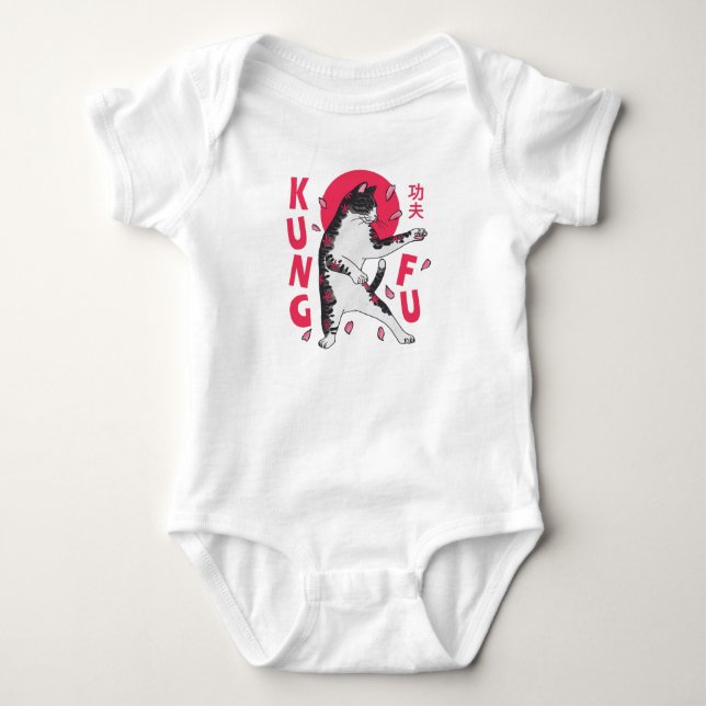 Kung Fu Cat Baby Bodysuit (Front)