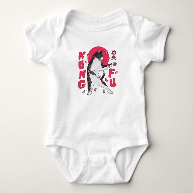 Kung Fu Cat Baby Bodysuit (Front)