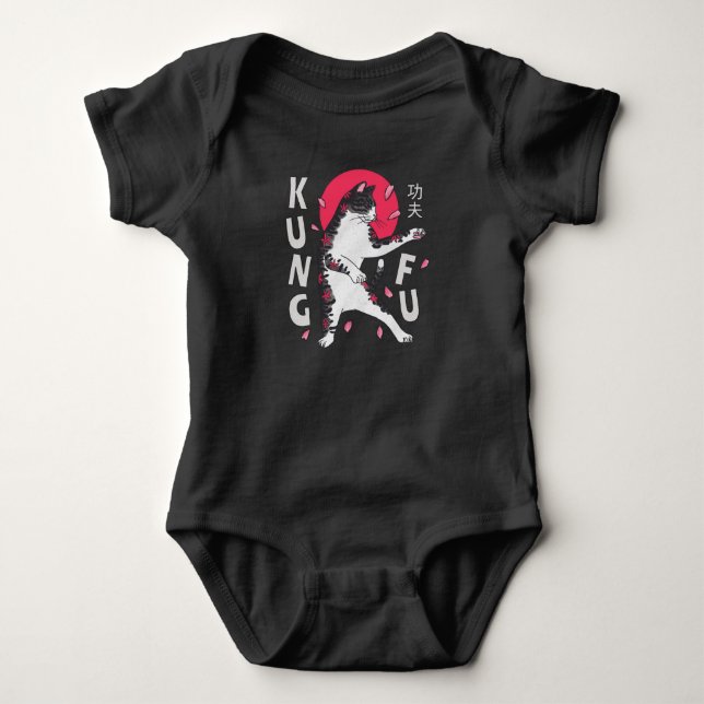 Kung Fu Cat Baby Bodysuit (Front)