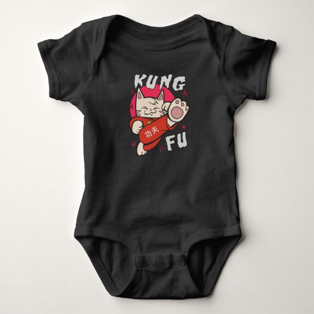Kung Fu Cat Baby Bodysuit (Front)