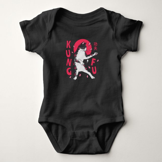 Kung Fu Cat Baby Bodysuit (Front)