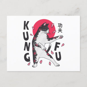 Kung Fu Cat Postcard