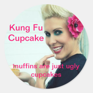 Kung Fu Cupcake Classic Round Sticker