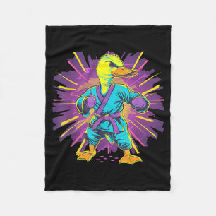 Kung Fu Duck Martial Arts Judo Duck Mma Taekwondo Fleece Blanket