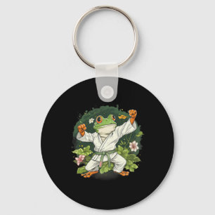 Kung Fu Frog Martial Arts Floral Taekwondo Kickbox Key Ring