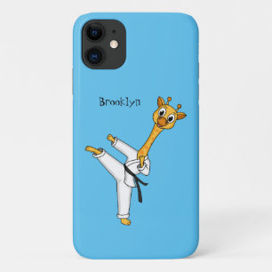 Kung Fu giraffe cartoon illustration iPhone 11 Case