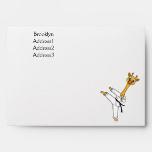 Kung Fu giraffe cartoon illustration Envelope