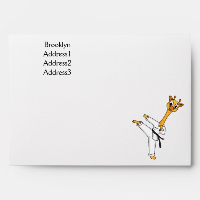 Kung Fu giraffe cartoon illustration Envelope (Front)