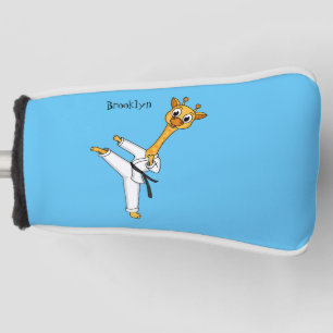 Kung Fu giraffe cartoon illustration Golf Head Cover