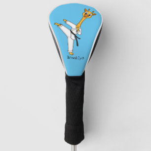Kung Fu giraffe cartoon illustration Golf Head Cover