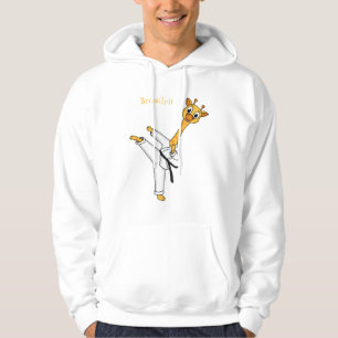 Kung Fu giraffe cartoon illustration Hoodie