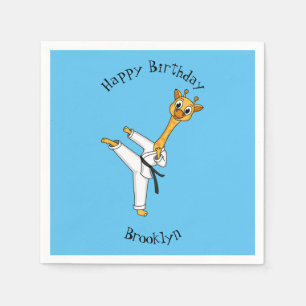 Kung Fu giraffe cartoon illustration Napkin