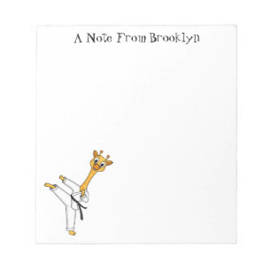 Kung Fu giraffe cartoon illustration Notepad