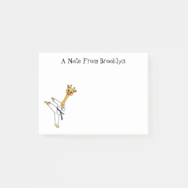 Kung Fu giraffe cartoon illustration Post-it Notes (Front)
