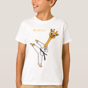 Kung Fu giraffe cartoon illustration T-Shirt