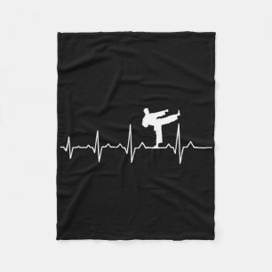 Kung Fu Karate Heartbeat Black Belt Martial Arts Fleece Blanket
