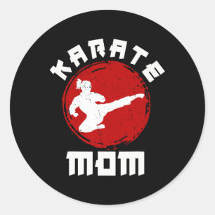 Kung Fu Karate Mom Black Belt Martial Arts Expert Classic Round Sticker