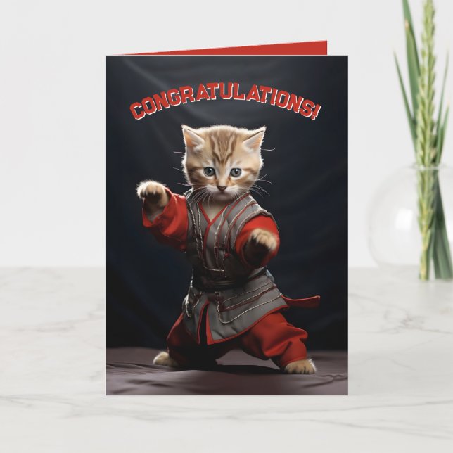Kung fu Kitten Thank You Card (Front)