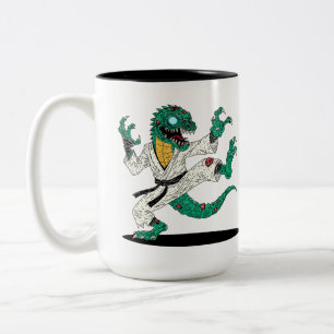 Kung Fu Lizard Zombie Two-Tone Coffee Mug