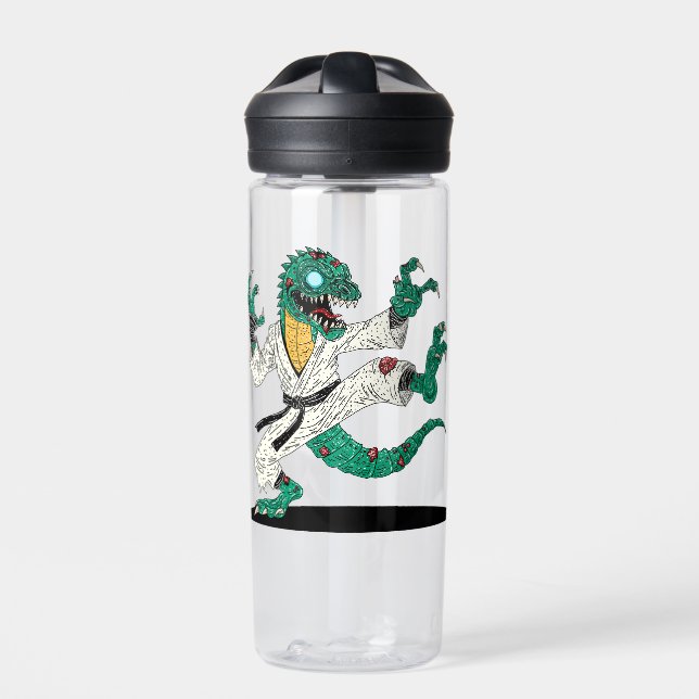 Kung Fu Lizard Zombie Water Bottle (Front)
