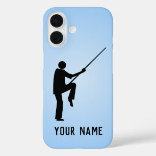 Kung Fu Martial Artist in Stance, your name on iPhone 16 Case