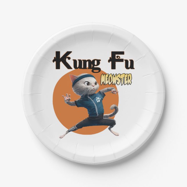 Kung Fu Meowster Paper Plate (Front)