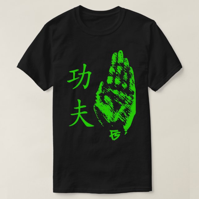 Kung Fu Palm Strike Green Featherscale T-Shirt (Design Front)