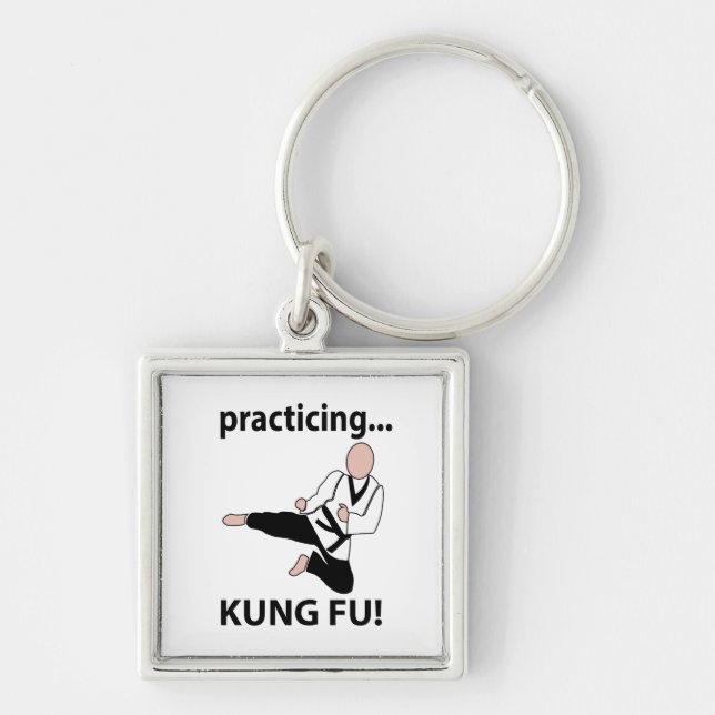 Kung Fu Practicing Kung Fu Key Ring (Front)