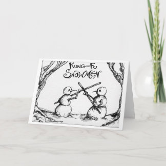 Kung Fu Snowmen Holiday Card