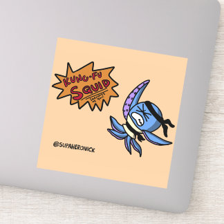 Kung-Fu Squid Cartoon Ninja Sticker