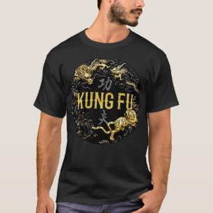 Kung Fu Tiger and Dragon Battle T-Shirt
