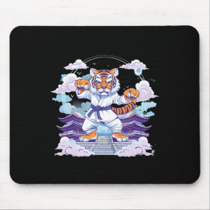Kung Fu Tiger Pagoda Tower Judo Mma Taekwondo Kick Mouse Mat