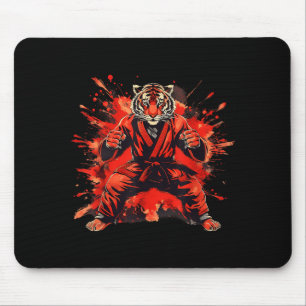 Kung Fu Tiger Watercolor Mma Taekwondo Jiu-Jitsu Mouse Mat
