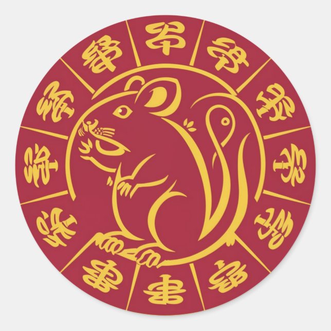 KUNG HEI FAT CHOI – THE RAT CLASSIC ROUND STICKER (Front)