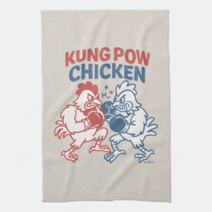 Kung Pow Chicken Funny Food Pun  Tea Towel