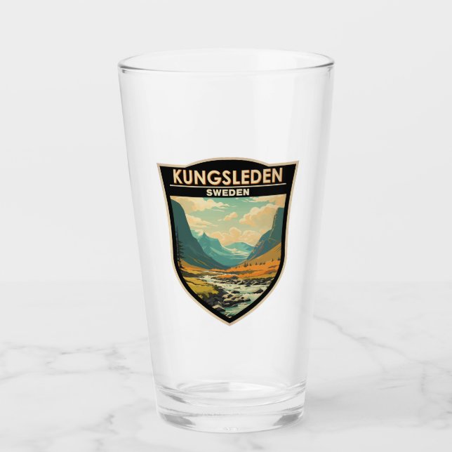 Kungsleden Sweden Travel Art Vintage Glass (Front)