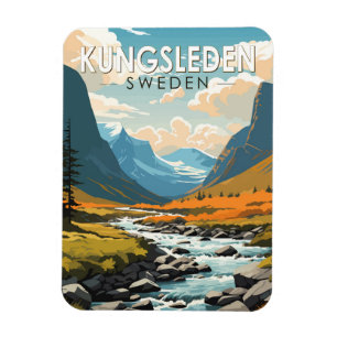 Kungsleden Sweden Travel Art Vintage Magnet